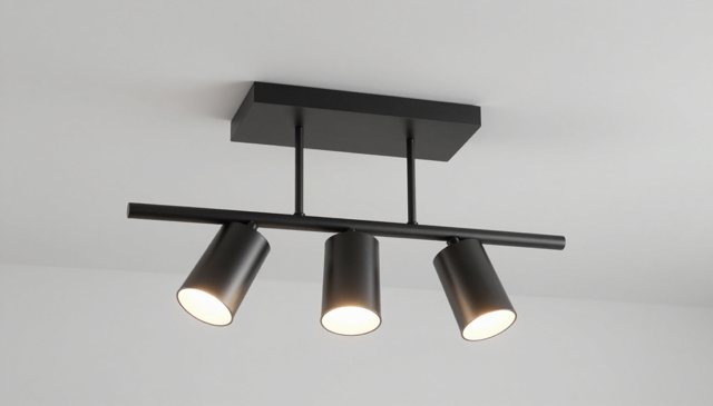 Modern three-light ceiling fixture installed during an electrical remodel